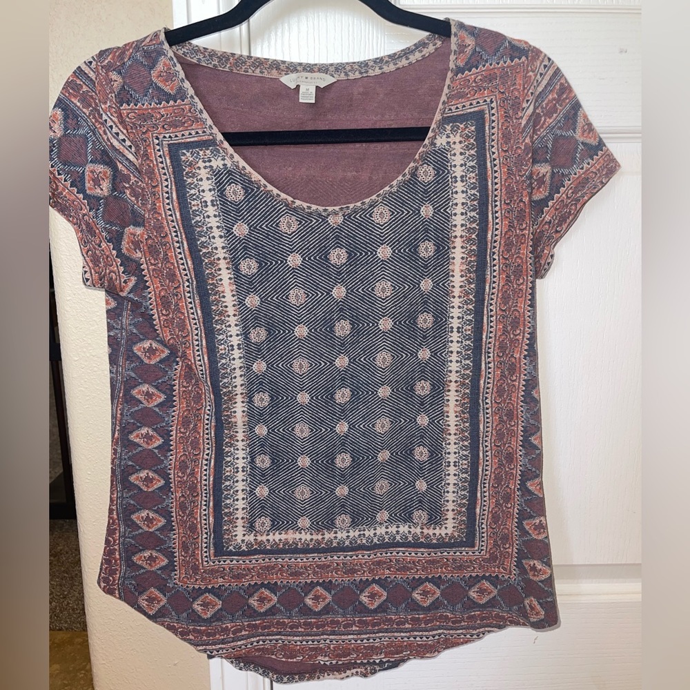 Lucky Brand Bohemian Tunic Short Sleeve Top Women’s Size Medium